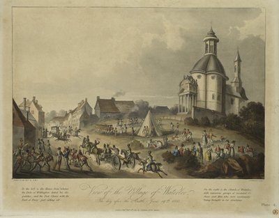 View of the village of Waterloo, the day after the battle, 19 June 1815, after A.M.S., published by James Jenkins, 1 February 1816 by Thomas Sutherland